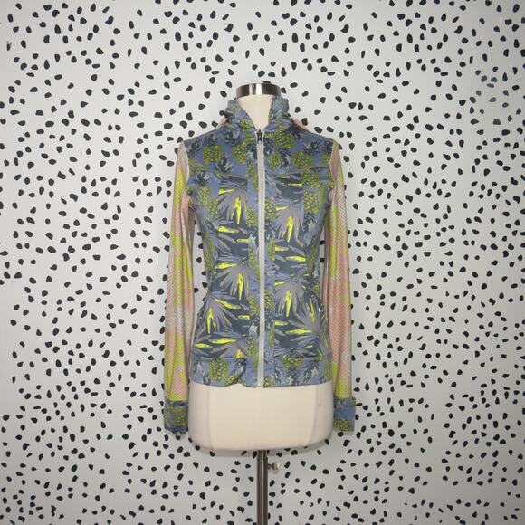 Maaji Mixed Print Groove Brave and Sweet Running Activewear Full Zip Jacket - Picture 2 of 10